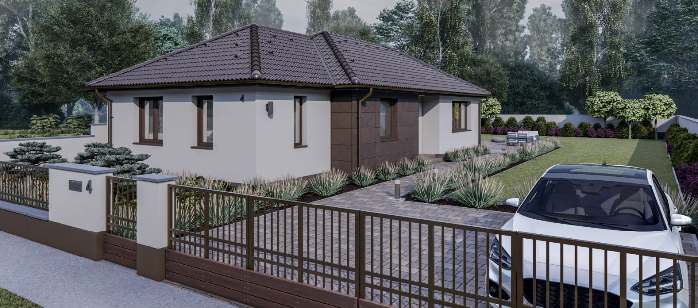 100 m2 ház (4 hálószoba + nappali) keskeny
