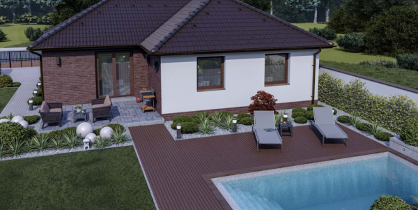 90 m2 ház (3 hálószoba + nappali) széles
