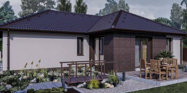 105 m2 ház (4 hálószoba + nappali) széles