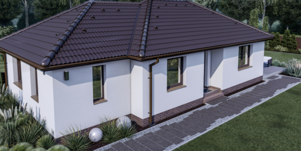 80 m2 ház (3 hálószoba + nappali) keskeny