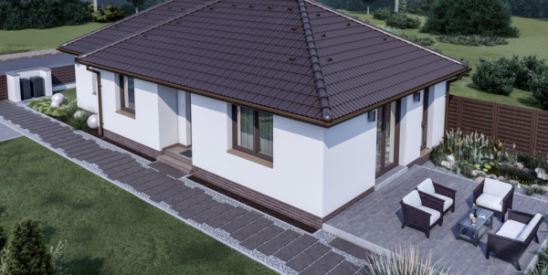 80 m2 ház (3 hálószoba + nappali) keskeny