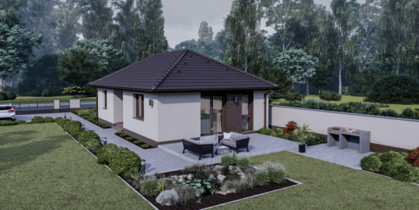 90 m2 ház (3 hálószoba + nappali) keskeny