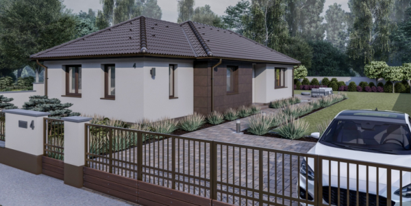 100 m2 ház (4 hálószoba + nappali) keskeny