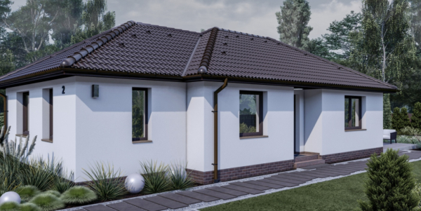80 m2 ház (3 hálószoba + nappali) keskeny